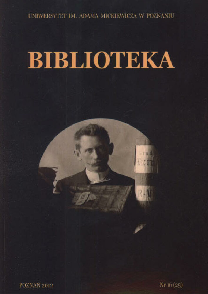 Okładka czasopisma Biblioteka, nr 16(25), rok 2012