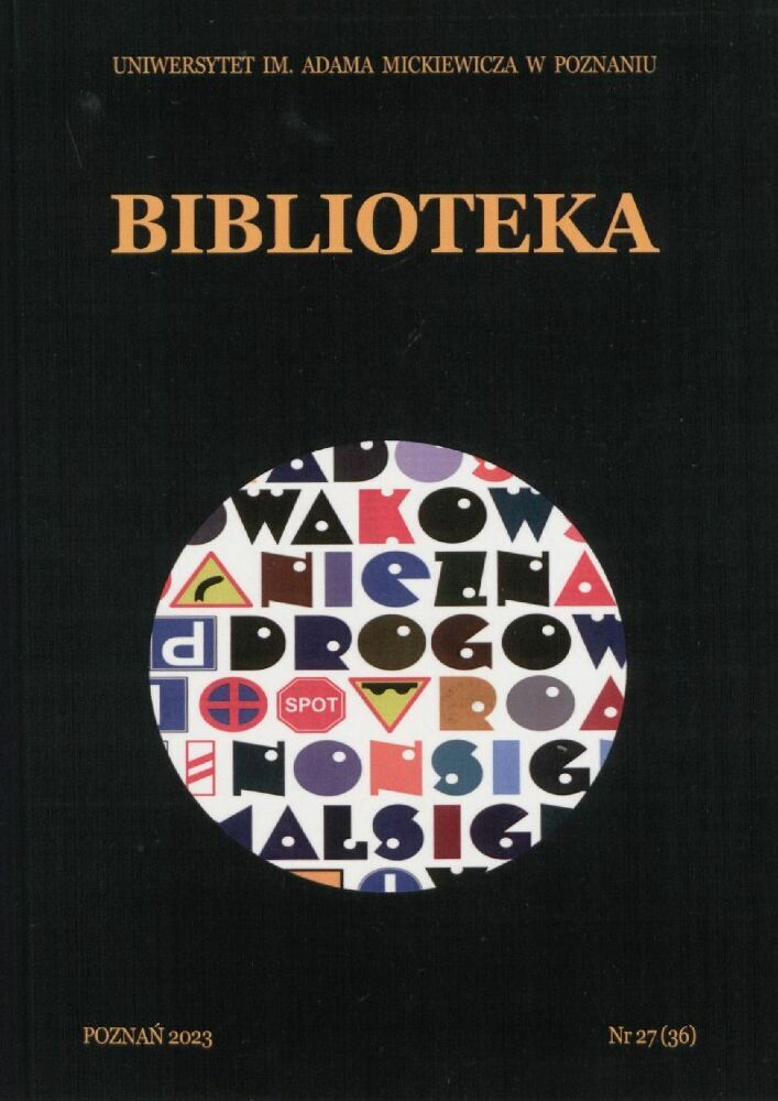 Okładka czasopisma Biblioteka, nr 27 (36), rok 2023
