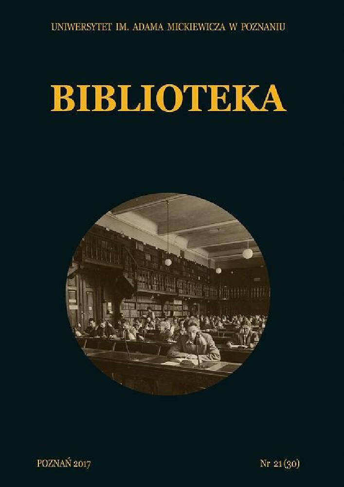 Okładka czasopisma Biblioteka, nr 21(30), rok 2017
