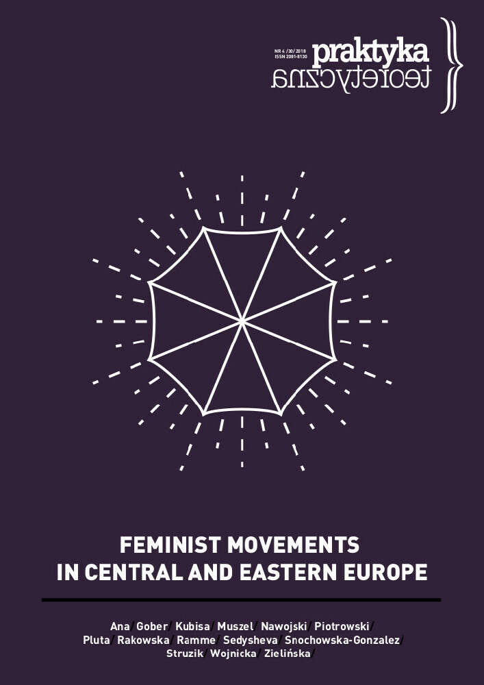 Journal cover Praktyka Teoretyczna, volume 30, no. 4, year 2018, title Feminist Movements in Central and Eastern Europe