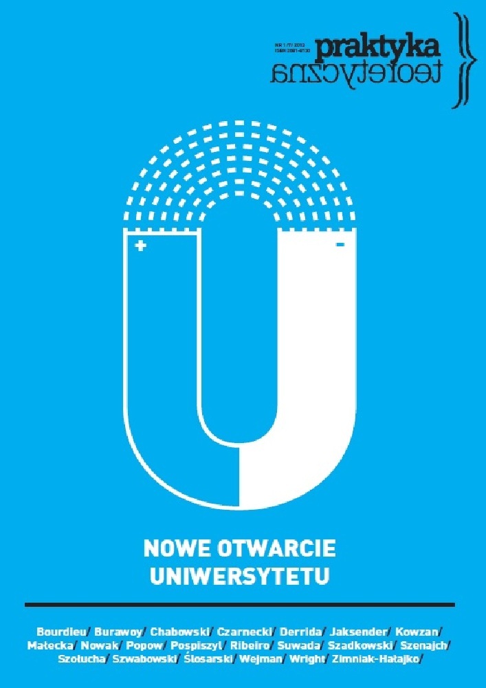 Journal cover Praktyka Teoretyczna, volume 7, no. 1, year 2013