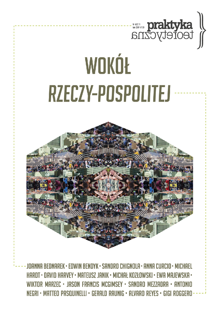 Okładka czasopisma Praktyka Teoretyczna, tom 4, rok 2011, tytuł WOKÓŁ RZECZY-POSPOLITEJ