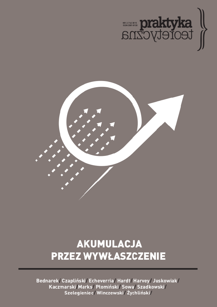 Okładka czasopisma Praktyka Teoretyczna, tom 16, nr 2, rok 2015, tytuł AKUMULACJA PRZEZ WYWŁASZCZENIE