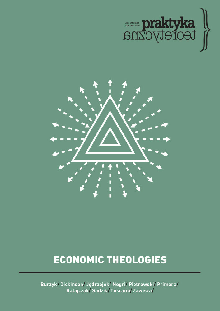 Okładka czasopisma Praktyka Teoretyczna, tom 17, nr 3, rok 2015, tytuł ECONOMIC THEOLOGIES