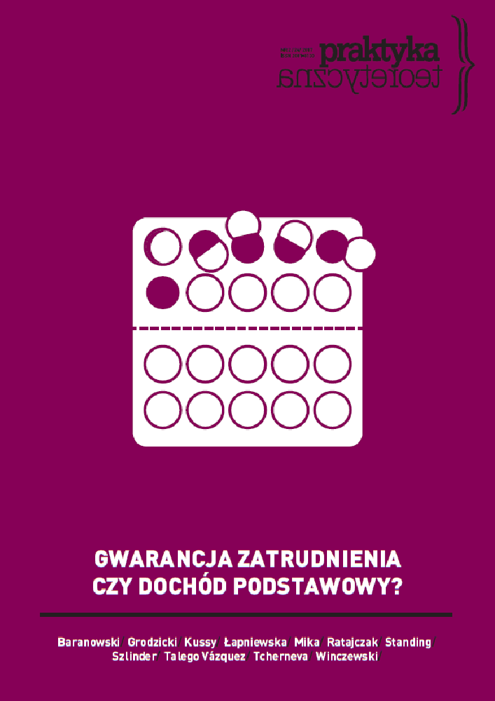Journal cover Praktyka Teoretyczna, volume 24, no. 2, year 2017, title JOB GUARANTEE OR BASIC INCOME?