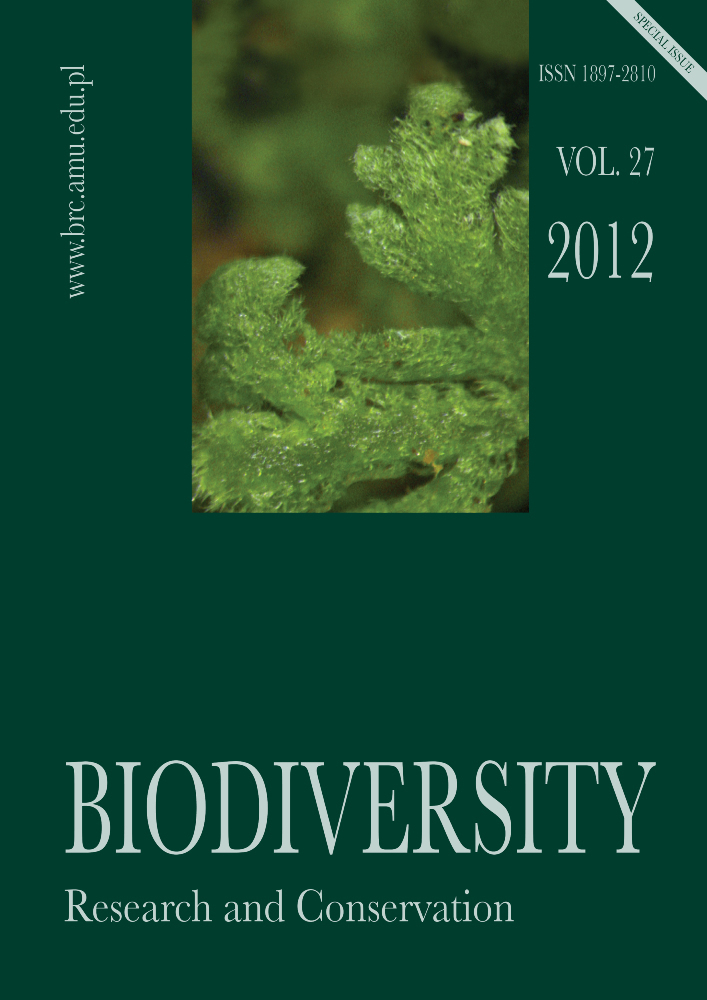 Journal cover Biodiversity: Research and Conservation, volume 27, year 2012