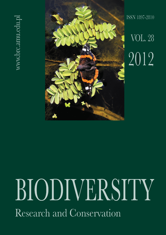 Journal cover Biodiversity: Research and Conservation, volume 28, year 2012