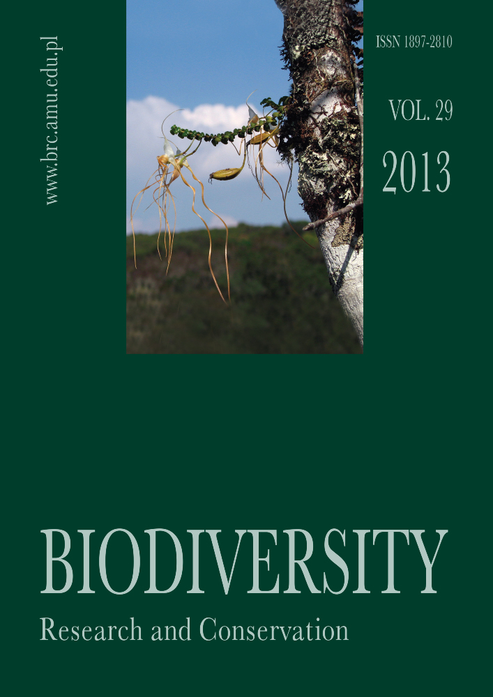 Journal cover Biodiversity: Research and Conservation, volume 29, year 2013