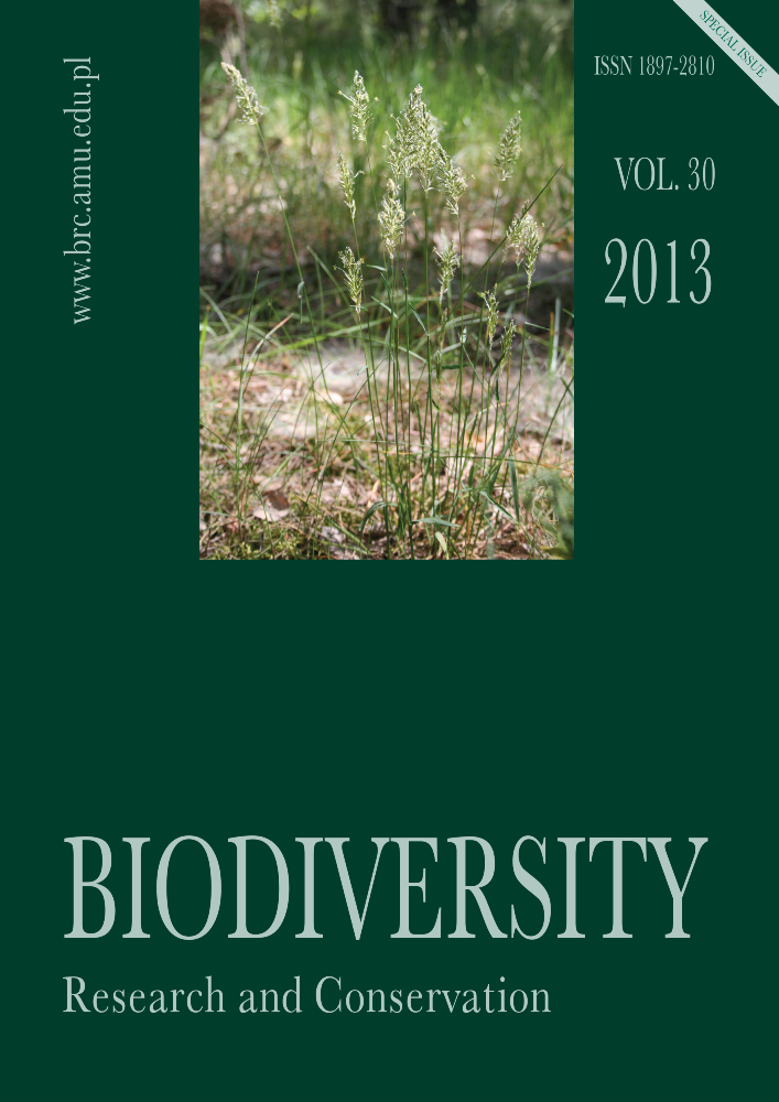 Journal cover Biodiversity: Research and Conservation, volume 30, year 2013