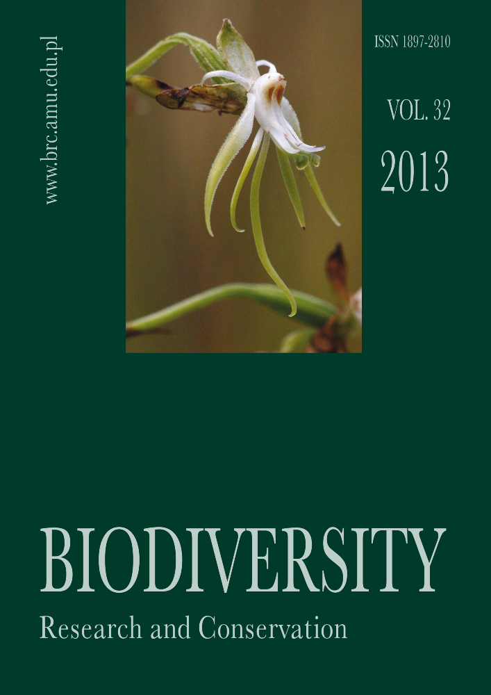 Journal cover Biodiversity: Research and Conservation, volume 32, year 2013
