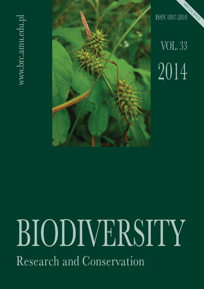 Journal cover Biodiversity: Research and Conservation, volume 33, year 2014