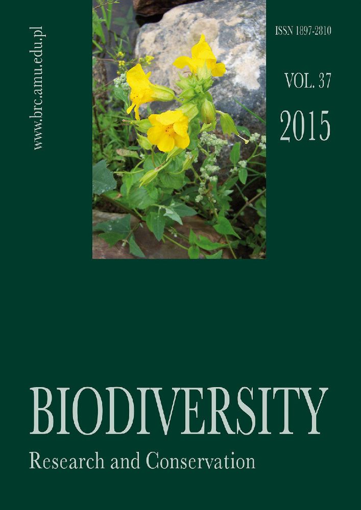Journal cover Biodiversity: Research and Conservation, volume 37, year 2015