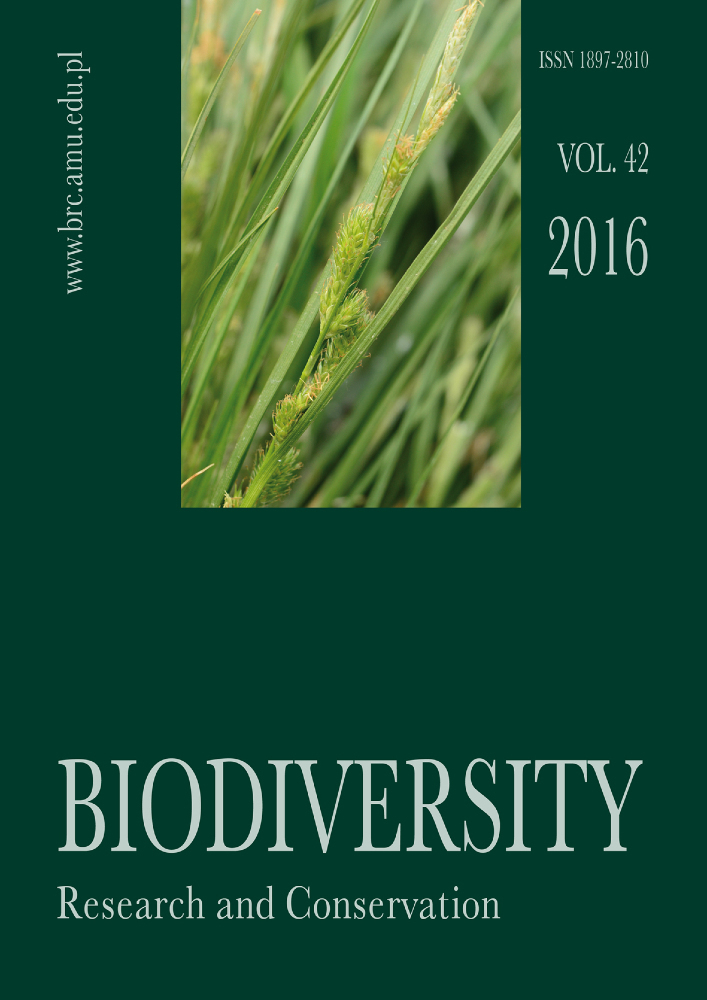 Journal cover Biodiversity: Research and Conservation, volume 42, year 2016