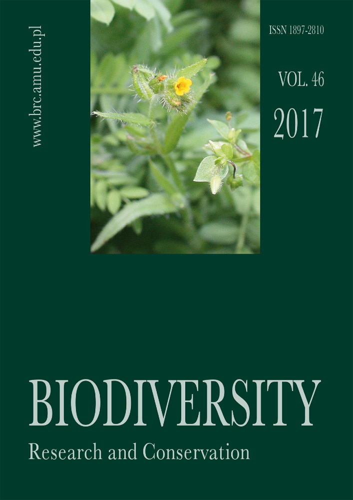 Journal cover Biodiversity: Research and Conservation, volume 46, year 2017