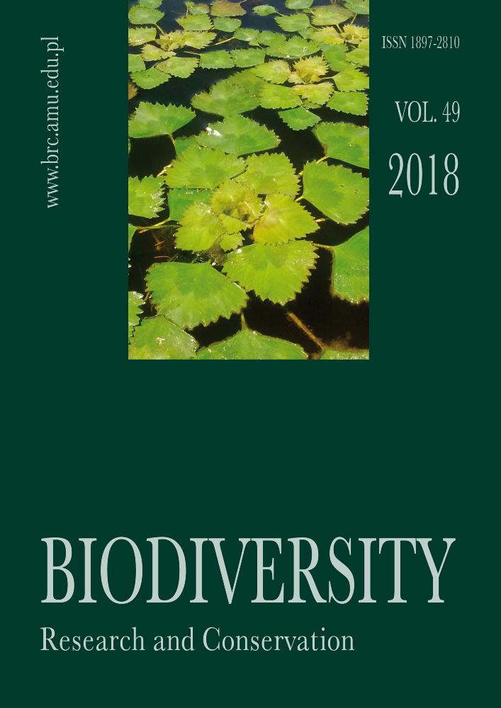 Journal cover Biodiversity: Research and Conservation, volume 49, year 2018