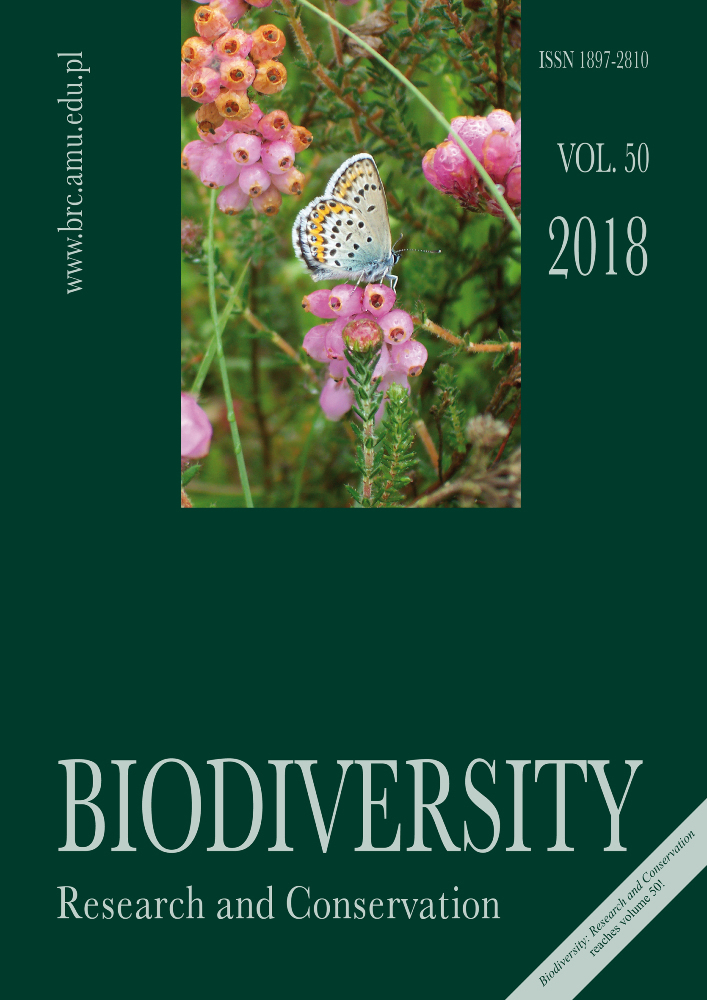 Journal cover Biodiversity: Research and Conservation, volume 50, year 2018
