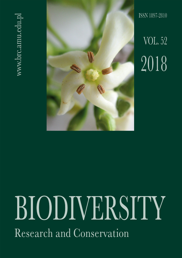 Journal cover Biodiversity: Research and Conservation, volume 52, year 2018