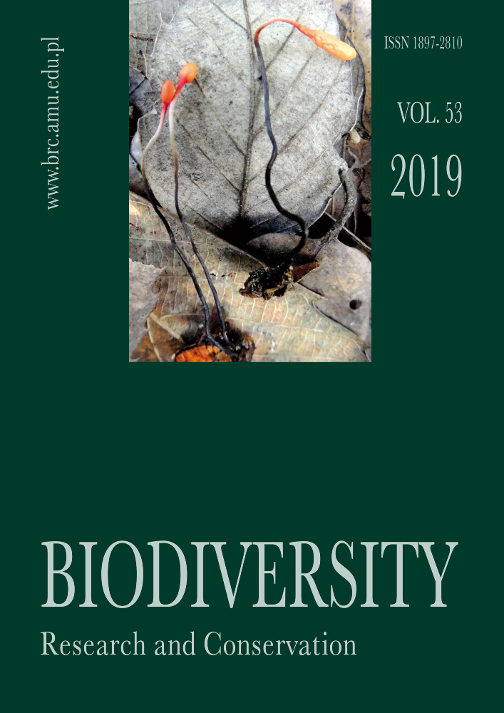 Journal cover Biodiversity: Research and Conservation, volume 53, year 2019