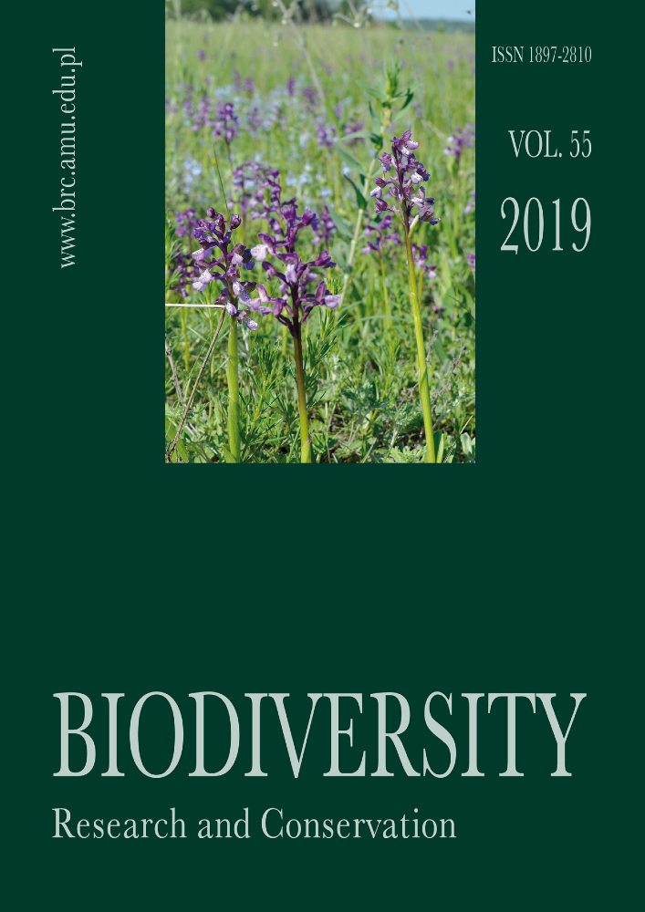 Journal cover Biodiversity: Research and Conservation, volume 55, year 2019