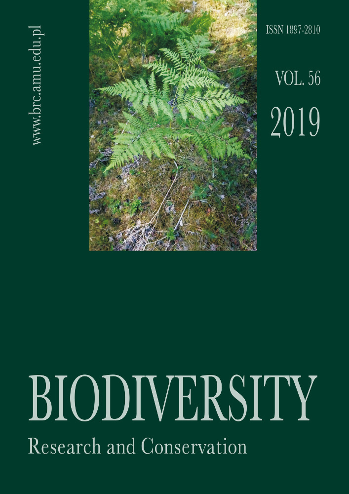 Journal cover Biodiversity: Research and Conservation, volume 56, year 2019