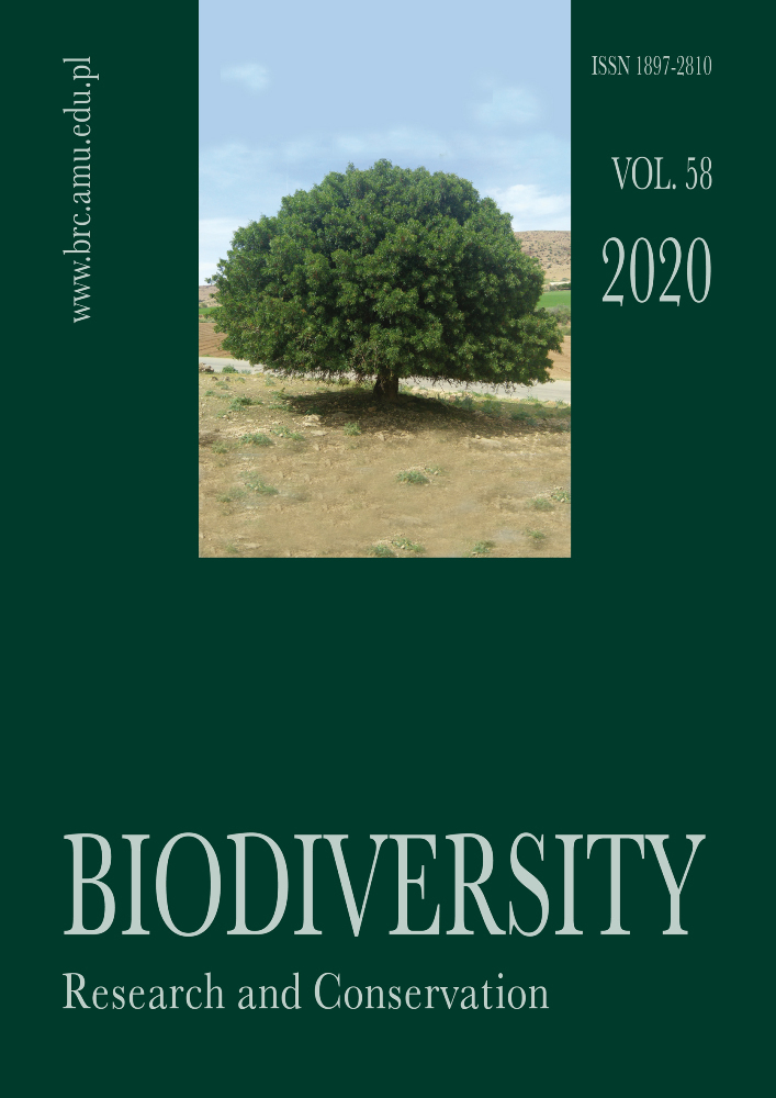 Journal cover Biodiversity: Research and Conservation, volume 58, year 2020