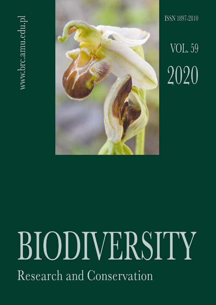 Journal cover Biodiversity: Research and Conservation, volume 59, year 2020