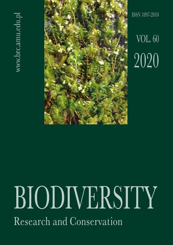 Journal cover Biodiversity: Research and Conservation, volume 60, year 2020