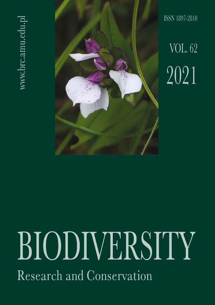 Journal cover Biodiversity: Research and Conservation, volume 62, year 2021