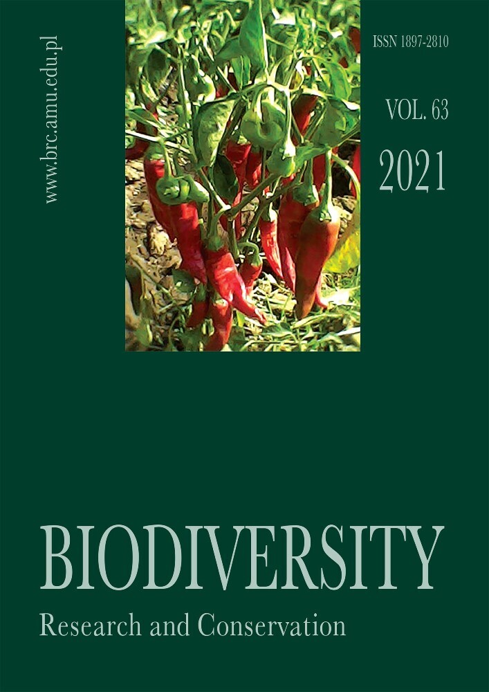Journal cover Biodiversity: Research and Conservation, volume 63, year 2021