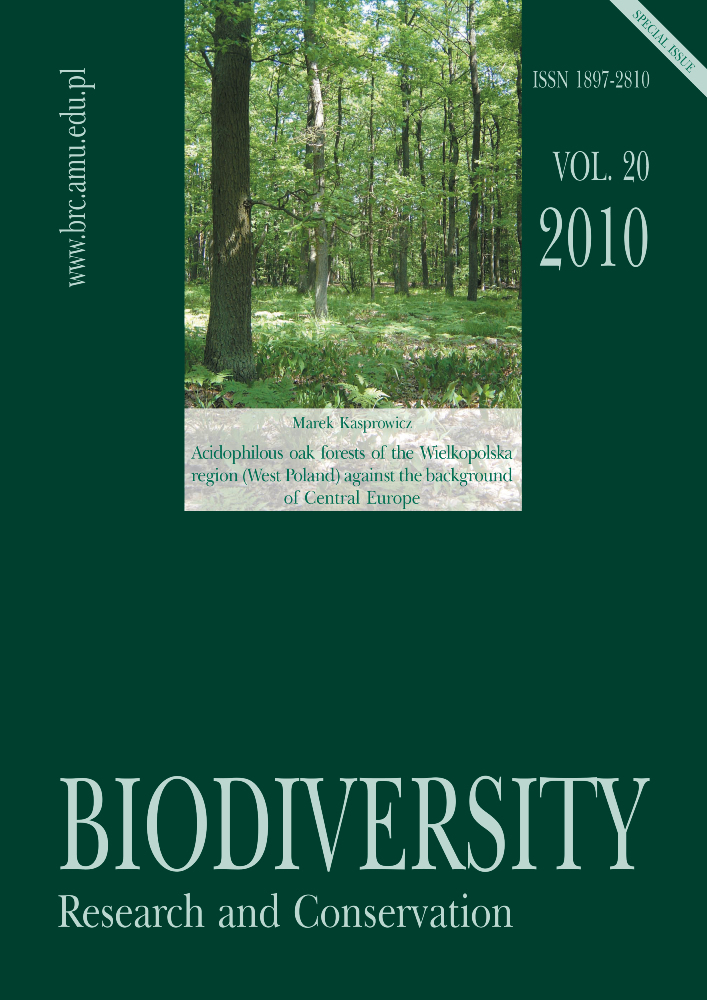 Journal cover Biodiversity: Research and Conservation, volume 20, year 2010