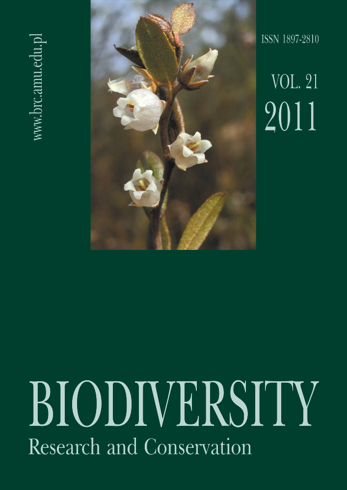 Journal cover Biodiversity: Research and Conservation, volume 21, year 2011
