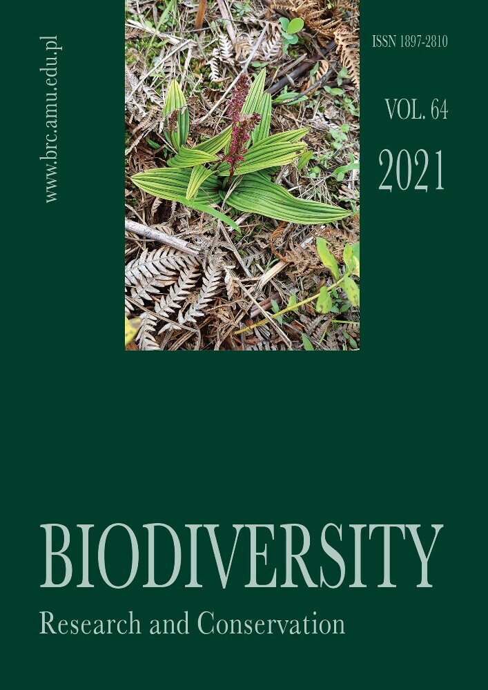 Journal cover Biodiversity: Research and Conservation, volume 64, year 2021