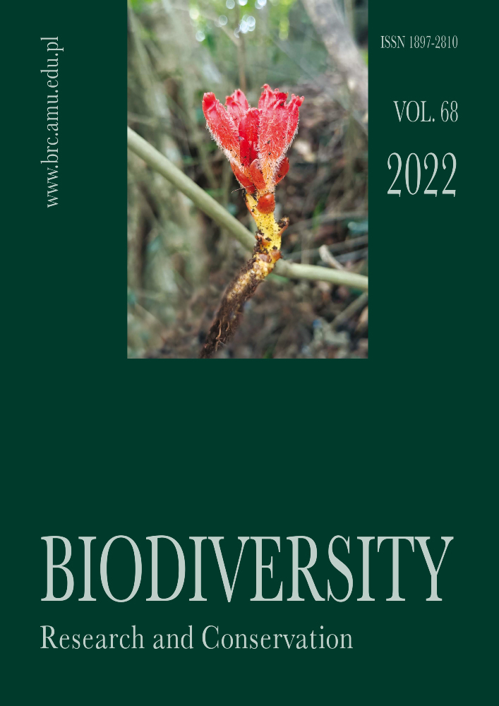 Journal cover Biodiversity: Research and Conservation, volume 68, year 2022