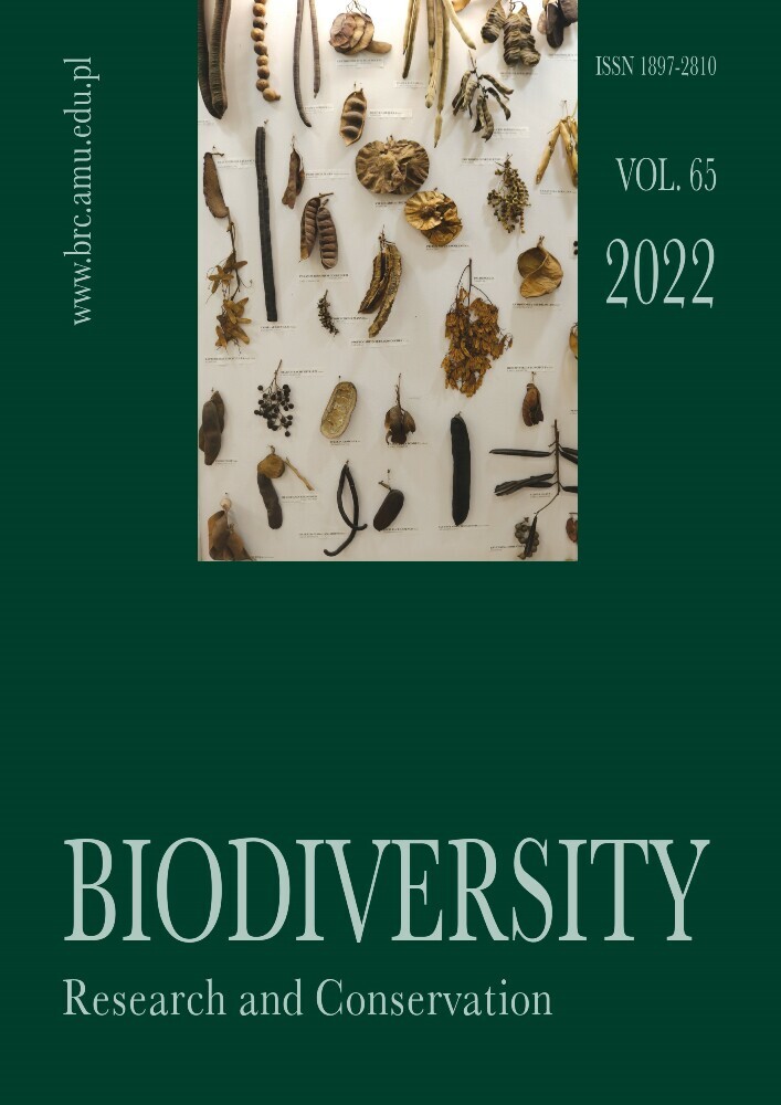 Journal cover Biodiversity: Research and Conservation, volume 65, year 2022