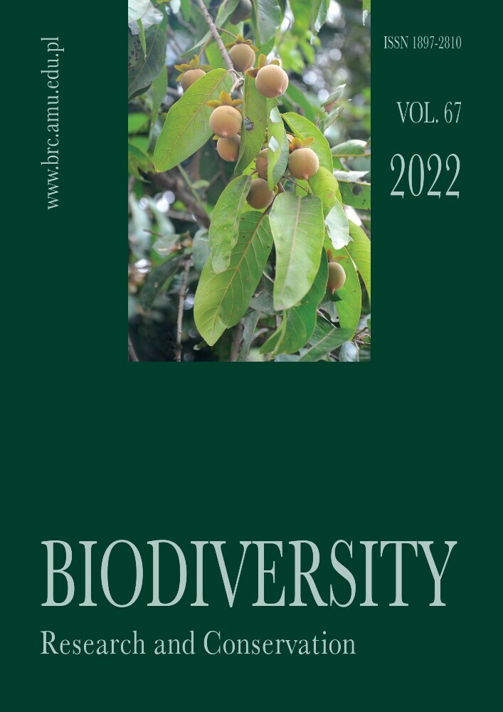 Journal cover Biodiversity: Research and Conservation, volume 67, year 2022