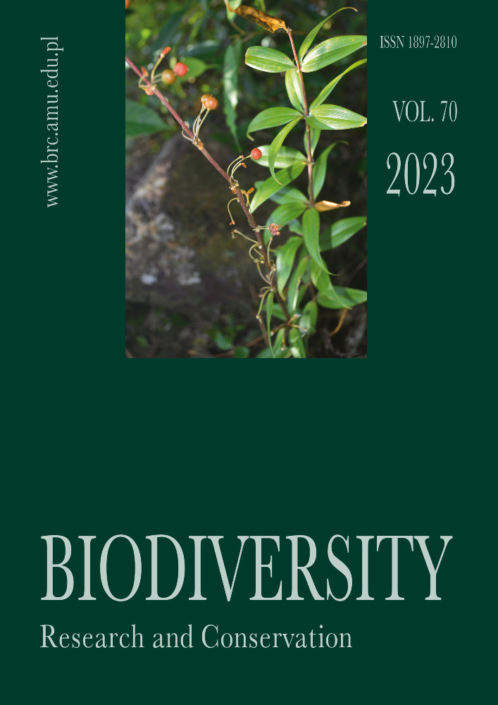 Journal cover Biodiversity: Research and Conservation, volume 70, year 2023