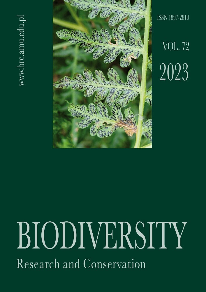 Journal cover Biodiversity: Research and Conservation, volume 72, year 2023