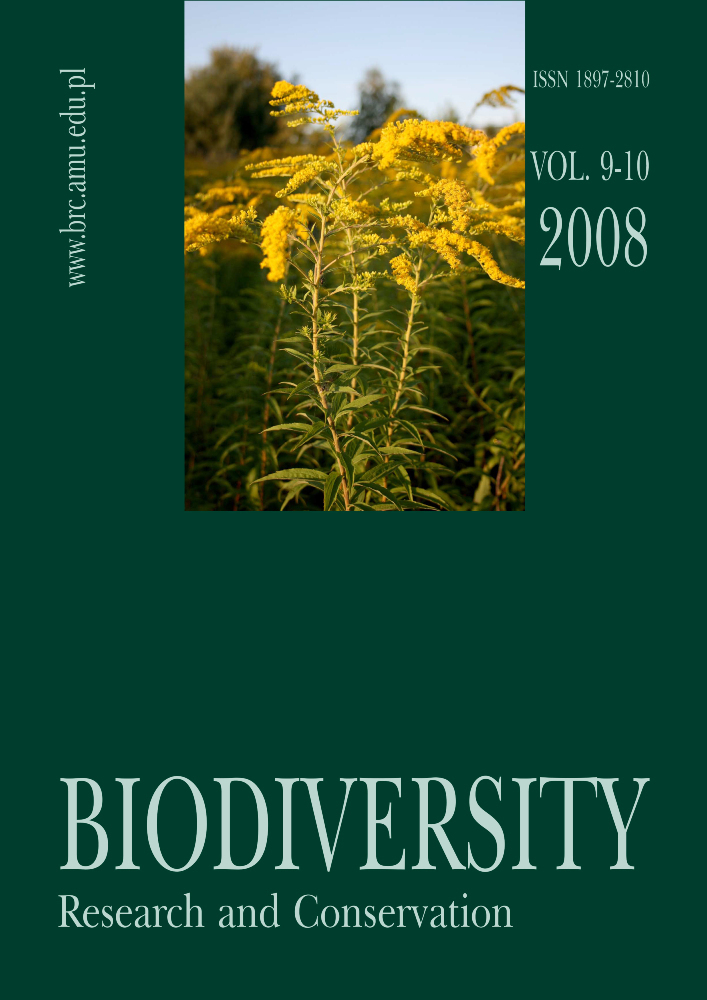 Journal cover Biodiversity: Research and Conservation, no. 9-10, year 2008