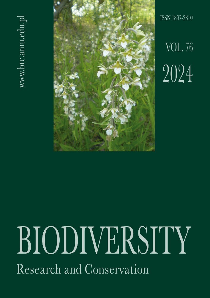 Journal cover Biodiversity: Research and Conservation, volume 76, year 2024