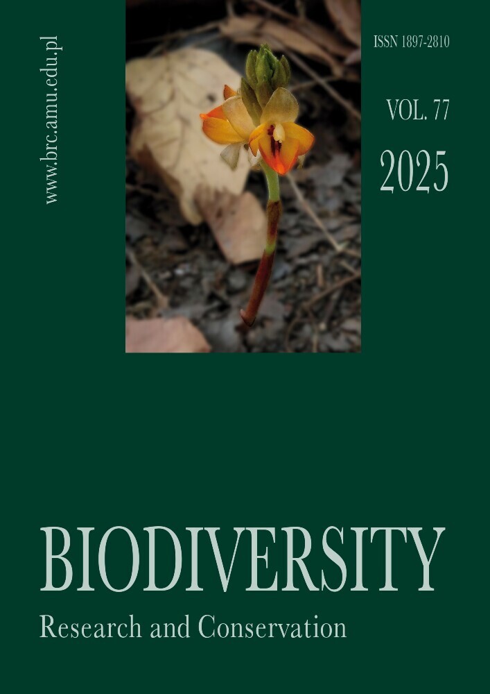 Journal cover Biodiversity: Research and Conservation, volume 77, year 2025