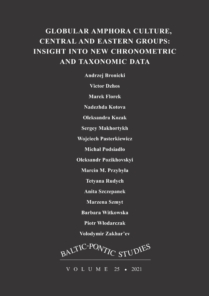 Journal cover Baltic-Pontic Studies, volume 25, year 2021, title Globular Amphora Culture, Central and Eastern Groups: insight into new chronometric and taxonomic data