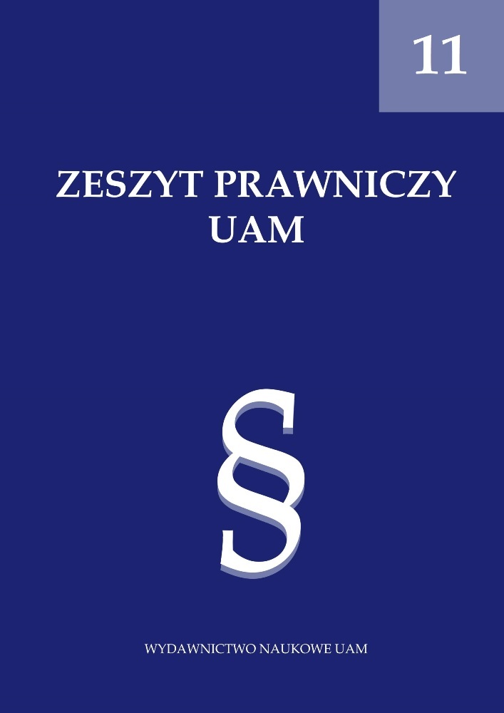 Journal cover Zeszyt Prawniczy UAM, no. 11, year 2021