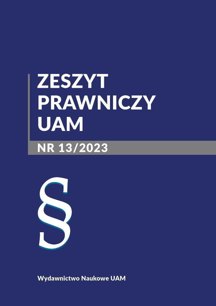 Journal cover Zeszyt Prawniczy UAM, no. 13, year 2023