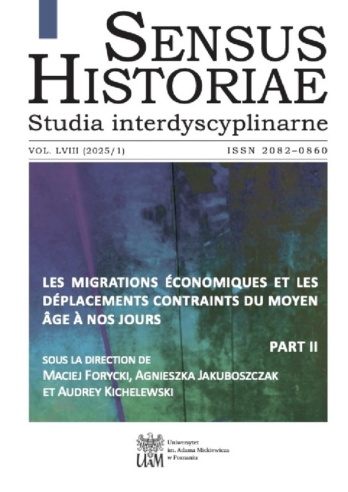 Journal cover Sensus Historiae, volume 58, no. 1, year 2025