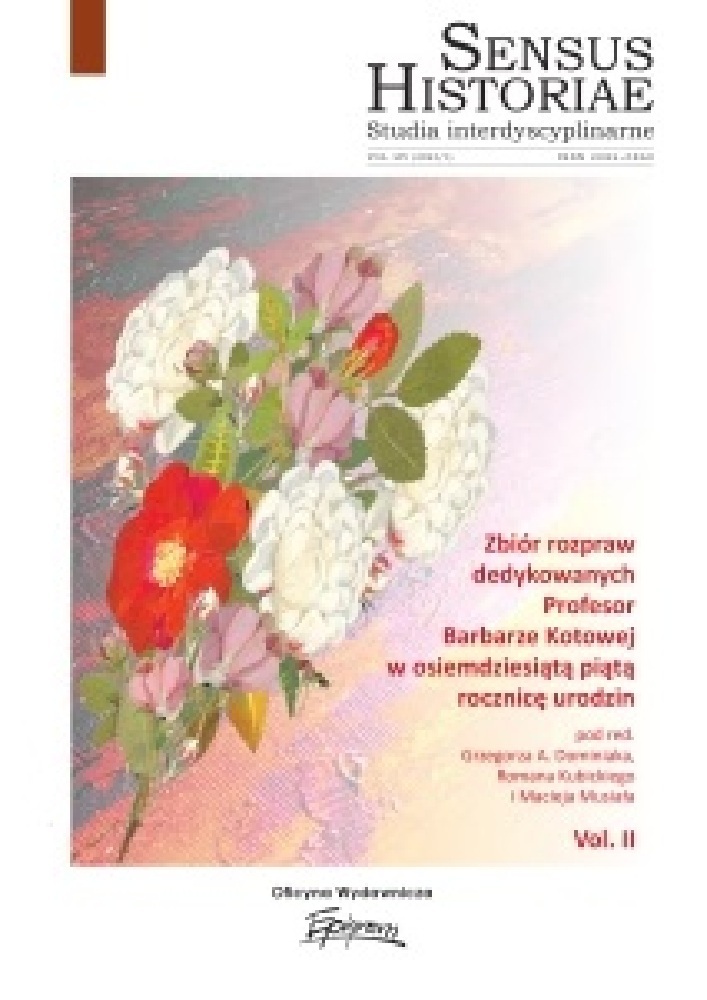 Okładka czasopisma Sensus Historiae, tom 54, nr 1, rok 2024