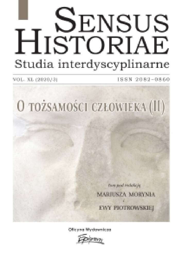 Journal cover Sensus Historiae, volume 40, no. 3, year 2020, title About Human Identity (Part II)