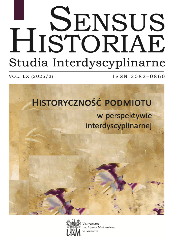 Journal cover Sensus Historiae, volume 60, no. 3, year 2025, title The Historicity of the Subject from an Interdisciplinary Perspective