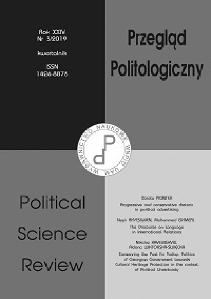 Journal cover Przegląd Politologiczny, no. 3, year 2019