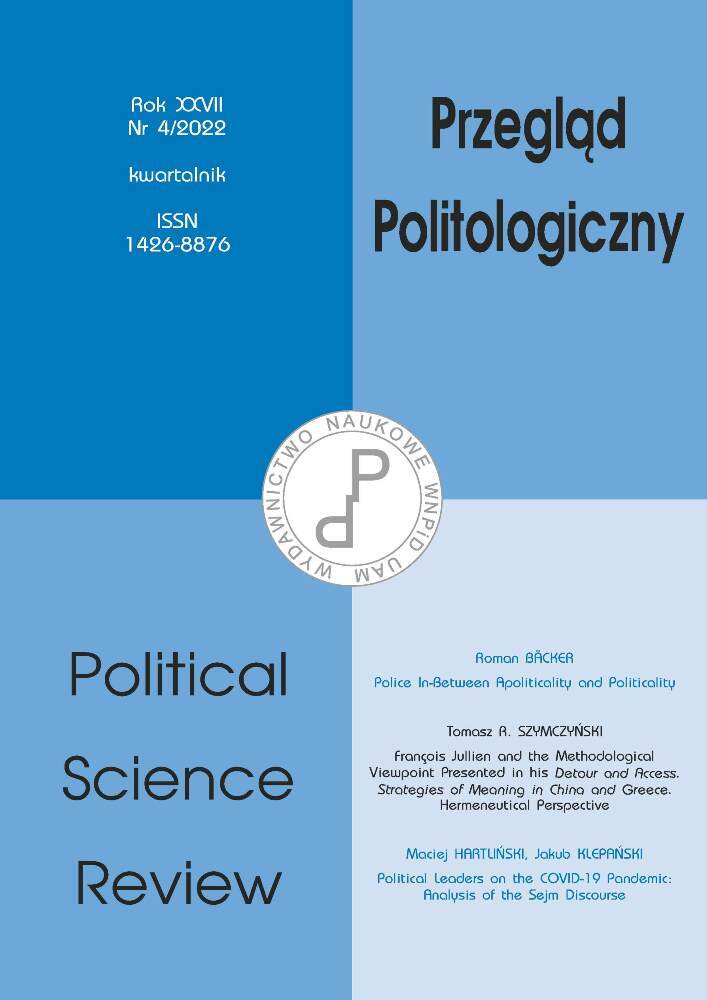 Okładka czasopisma Przegląd Politologiczny, nr 4, rok 2022