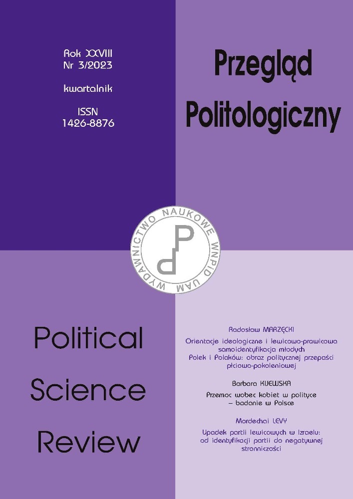Okładka czasopisma Przegląd Politologiczny, nr 3, rok 2023